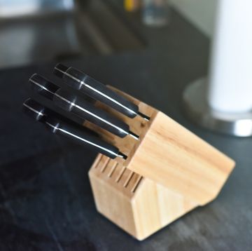 wooden knife block